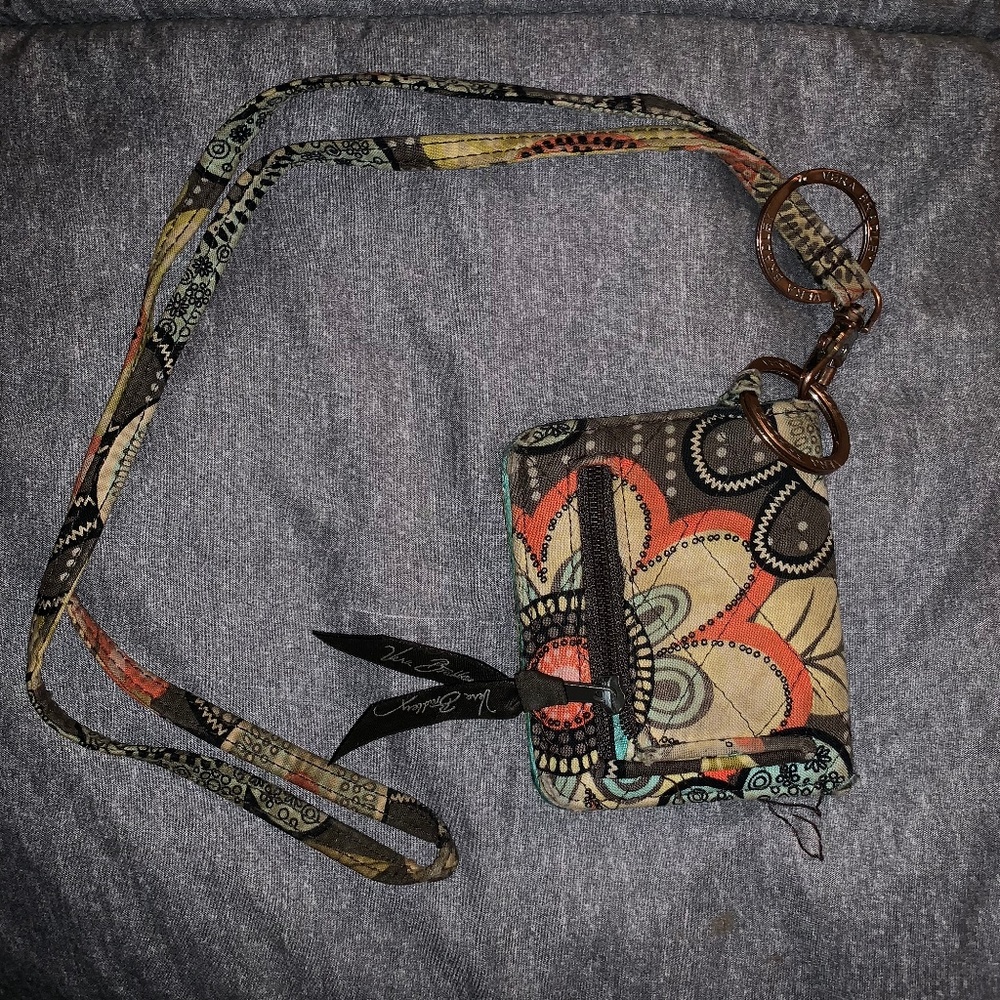 Vera Bradley zip id wallet + lanyard bundle